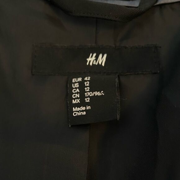 MENS H&M Black Single Breasted One Button Blazer - Picture 6 of 10